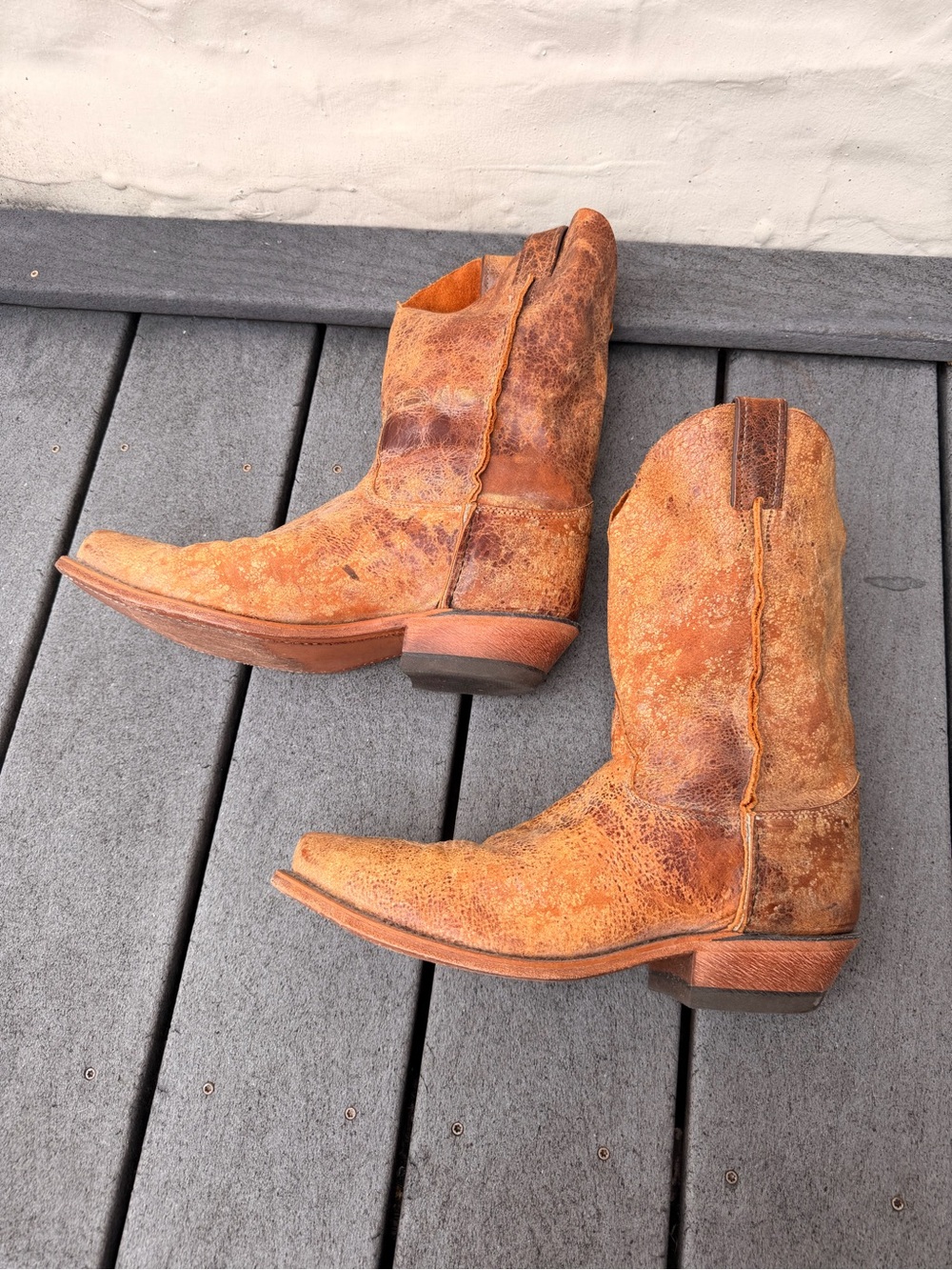 Men's Brown Leather Western Cowboy Boots size: 10.5 - Picture 6 of 10